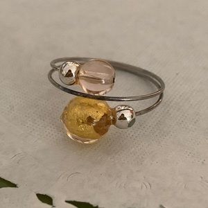 Beachy beaded wire ring